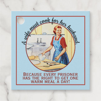 Etiquetas Para Lembrancinhas Esposa Engraçada Vintage de 1950 deve cozinhar par