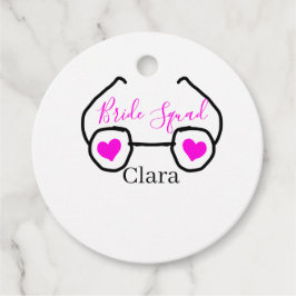 Etiquetas Para Lembrancinhas Esquadra da noiva rosa preto óculos coração madrin