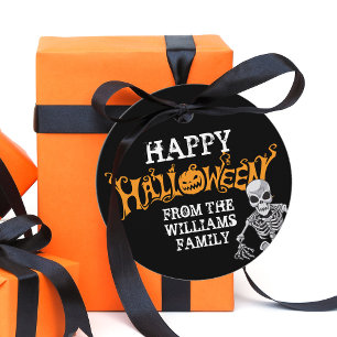Etiquetas Para Lembrancinhas Esqueleto Anual da Festa de Halloween da Família P
