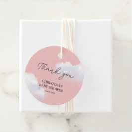 Etiquetas Para Lembrancinhas Estamos no Chá de fraldas Cloud 9 Pink Girl Obriga