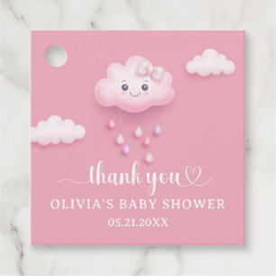 Etiquetas Para Lembrancinhas Estamos no Chá de fraldas Cloud Nine Cute Pink Gir