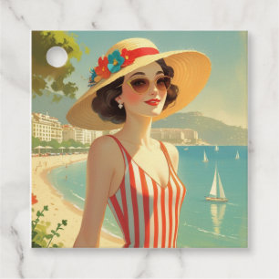 Etiquetas Para Lembrancinhas Estilo Vintage Cote D'Azur Beach Girl