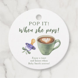 Etiquetas Para Lembrancinhas Estoure quando ela estourar! Chá de bebê de café