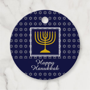 Etiquetas Para Lembrancinhas Estrela FELIZ HANUKKAH de David Menorah Personaliz