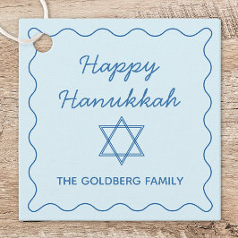 Etiquetas Para Lembrancinhas Estrela Judaica Personalizada Blue Happy Hanukkah