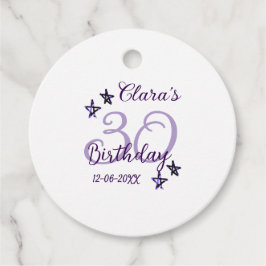 Etiquetas Para Lembrancinhas Estrelas brilhantes roxas retro moderno aniversári