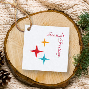 Etiquetas Para Lembrancinhas Estrelas de Mod, Presente de Natal Moderno do Sécu