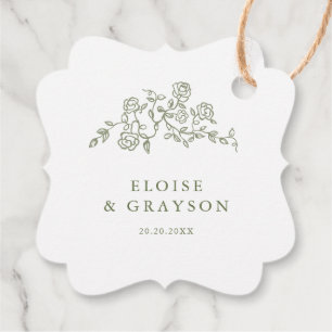 Etiquetas Para Lembrancinhas Eterno Floral Simples Sage Casamento Verde