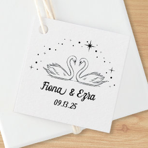 Etiquetas Para Lembrancinhas Eterno Romântico Swan & Stars Casamento Desenhado
