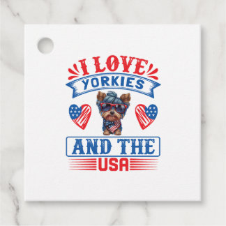 Etiquetas Para Lembrancinhas Eu amo Yorkies e os EUA 01