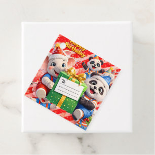 Etiquetas Para Lembrancinhas Eu e Dave elefante e panda feliz aniversário grand