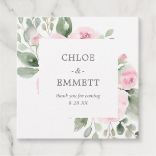 Etiquetas Para Lembrancinhas Eucalipto Floral Rosa Obrigado Casamento