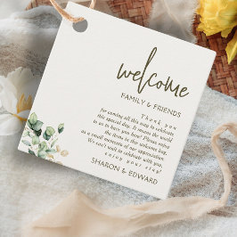 Etiquetas Para Lembrancinhas Eucalyptus Green Wedding Gift Bag Basket