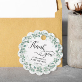 Etiquetas Para Lembrancinhas Eucalyptus Greeneric Chá de fraldas Obrigado