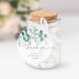 Etiquetas Para Lembrancinhas Eucalyptus verde-limão obrigado de noiva elegante
