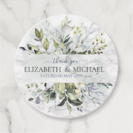 Etiquetas Para Lembrancinhas Eucalyptus Vermelhos Marble Botânico Dusty Blue
