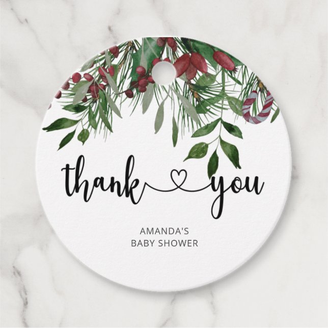 Etiquetas Para Lembrancinhas Evergreen Christmas Obrigado (Frente)