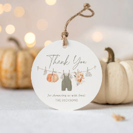 Etiquetas Para Lembrancinhas Fall Pumpkin Boy Chá de fraldas de roupas de bebê