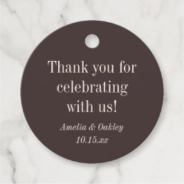 Etiquetas Para Lembrancinhas Fall Wedding Earthy Brown Round Couple Names