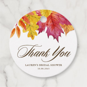 Etiquetas Para Lembrancinhas Falling Leaves Autumn Bridal Shower Agradecimento