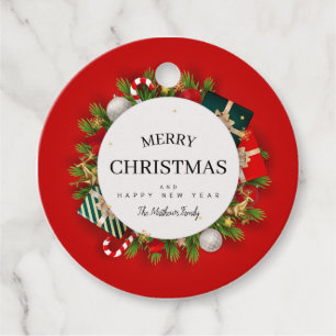 Etiquetas Para Lembrancinhas Família Red Green Felry de Natal