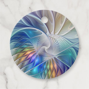Etiquetas Para Lembrancinhas Fantasia Floral, Personalização Colorida da Flor A