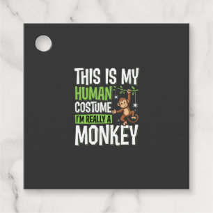 Etiquetas Para Lembrancinhas Fantasias de Macaco Engraçado Vetor de Halloween