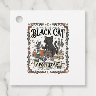 Etiquetas Para Lembrancinhas Farmácia de Gato Preto Bruxa Mística Apothecary