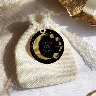 Etiquetas Para Lembrancinhas Fases da Lua Preto Celestial Dourado Casamento Agr