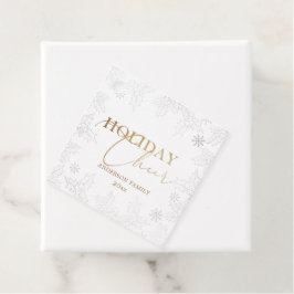 Etiquetas Para Lembrancinhas Faux Foil Holiday do Winter Foliage Elegant Script