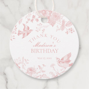 Etiquetas Para Lembrancinhas Favor da Festa de aniversário Floral De Jouy Toile