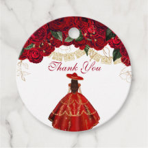 Favor de Charro Quinceanera Floral Elegante Rosa v