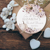 Favor de chuveiro de noiva de outono com folhagem 