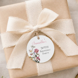 Etiquetas Para Lembrancinhas Favor de festa de aniversário de 50 anos Flor silv