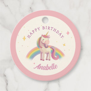 Etiquetas Para Lembrancinhas Favor de Festa de aniversário do Rainbow Unicorn