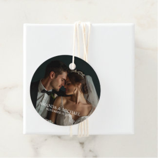 Etiquetas Para Lembrancinhas Favor de Foto Personalizada com Nomes e Data de Ca