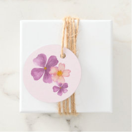 Etiquetas Para Lembrancinhas Favor Tag com flores aquarela