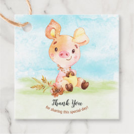 Etiquetas Para Lembrancinhas Fazenda de Chá de fraldas de Watercolor Agradecemo