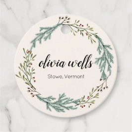 Etiquetas Para Lembrancinhas Fechamento do Script de Assinatura Wreath Invergre