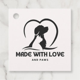 Etiquetas Para Lembrancinhas Feito Com Amor E Patas | Selos Preto E Branco