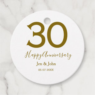 Etiquetas Para Lembrancinhas Feliz 30 data de aniversário data ouro bold lete