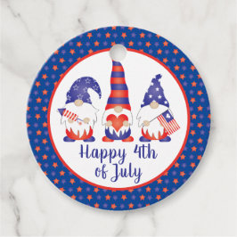 Etiquetas Para Lembrancinhas Feliz 4 de julho Gnomos Vermelho Azul