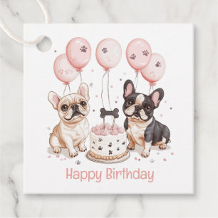 Etiquetas Para Lembrancinhas Feliz Aniversário Cachorros Franceses Brancos Aniv