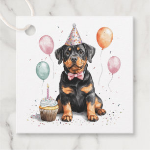 Etiquetas Para Lembrancinhas Feliz Aniversário Cão Rottweiler