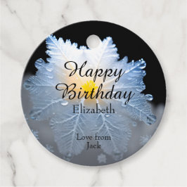 Etiquetas Para Lembrancinhas Feliz Aniversário da Flor Luminosa Congelada Elega