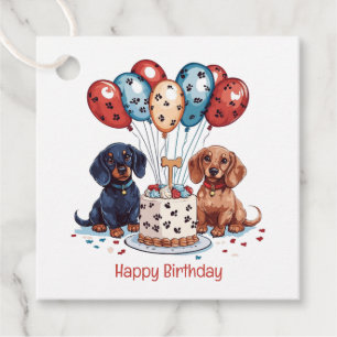 Etiquetas Para Lembrancinhas Feliz aniversário Dachshund Dogs