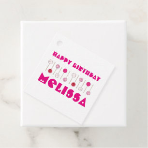 Etiquetas Para Lembrancinhas Feliz Aniversário, Fosco Rosa, Pop do Bolo