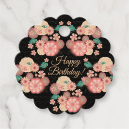 Etiquetas Para Lembrancinhas Feliz Aniversário - Jardim das Flores de Pêssego P