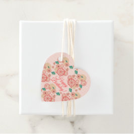 Etiquetas Para Lembrancinhas Feliz Aniversário - Jardim de Flores de Pêssego da