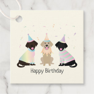 Etiquetas Para Lembrancinhas Feliz Aniversário Labrador Cachorros de Retriever